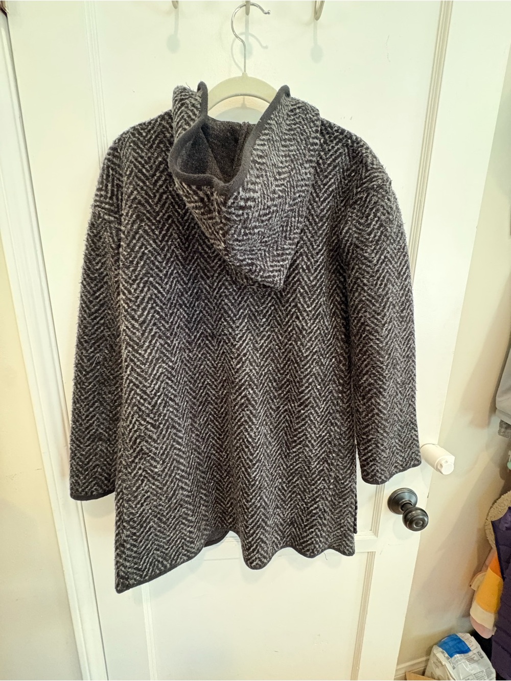 Marine Layer Hooded Open-Front Cardigan Jacket in Charcoal Gray - Picture 3 of 5